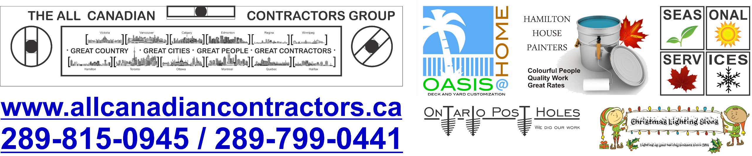 All Canadian Contractors Group Logo with divisional logos www.allcanadiancontractors.ca